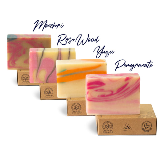 Aurial - Feminine Handmade Bar Soap with Hemp Seeds Oil - Made in USA - 4.5 Ounces Pack of 4