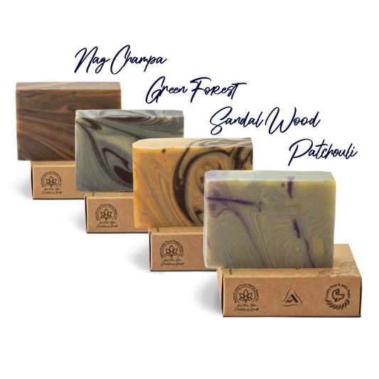 Aurial - Masculine Handmade Bar Soap with Hemp Seeds Oil - Made in USA - 4.5 Ounces Pack of 4