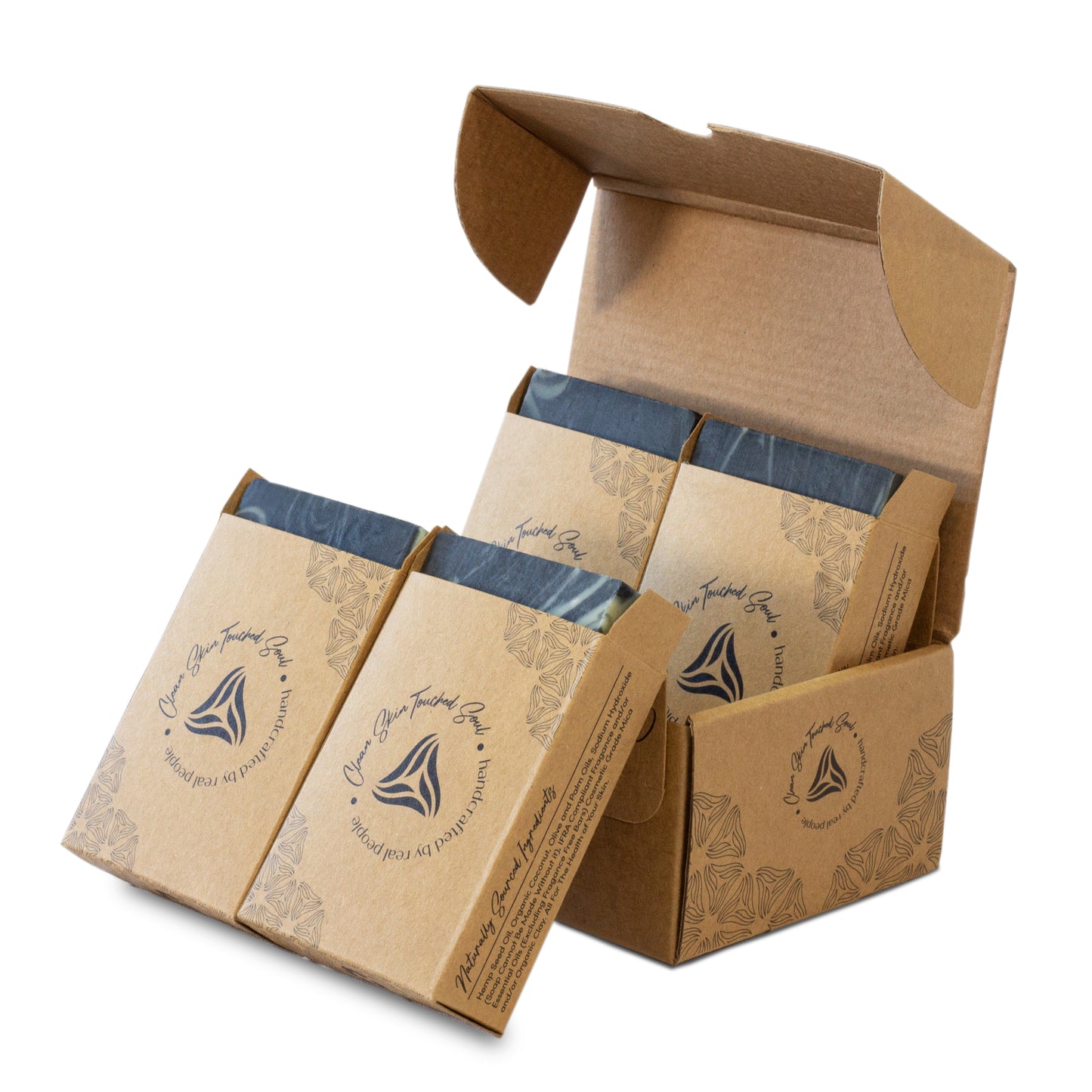 Aurial - Activated Charcoal Handmade Bar Soap with Hemp Seeds Oil - Made in USA - 4.5 Ounces Pack of 4